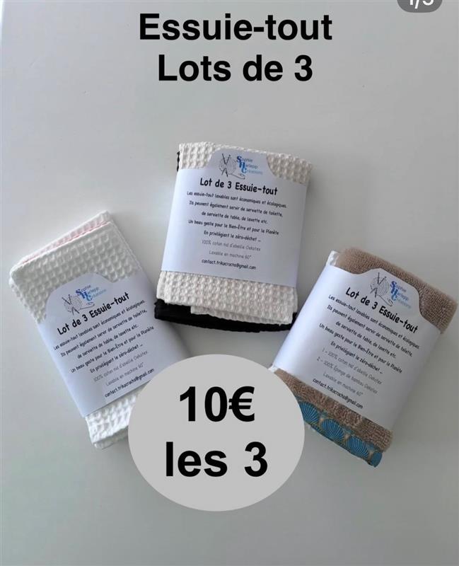 Essuie-tout lavable (lot de 3)
